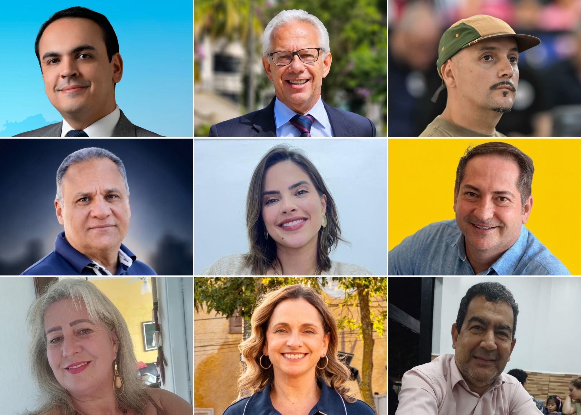 Da esquerda para a direita, de cima para baixo: Cadu Monti, Edson Giriboni, Garcia Rodrigues, Fábio Coelho, Júlia Nunes, Marcelo Nanini, Maria de Sales, Paula Granato e Silvio Leme. Foto - Reprodução/Internet